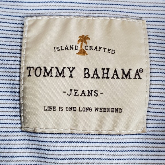 Tommy Bahama Men's Shirt Size Large Blue Plaid Long Sleeve - Picture 11 of 16